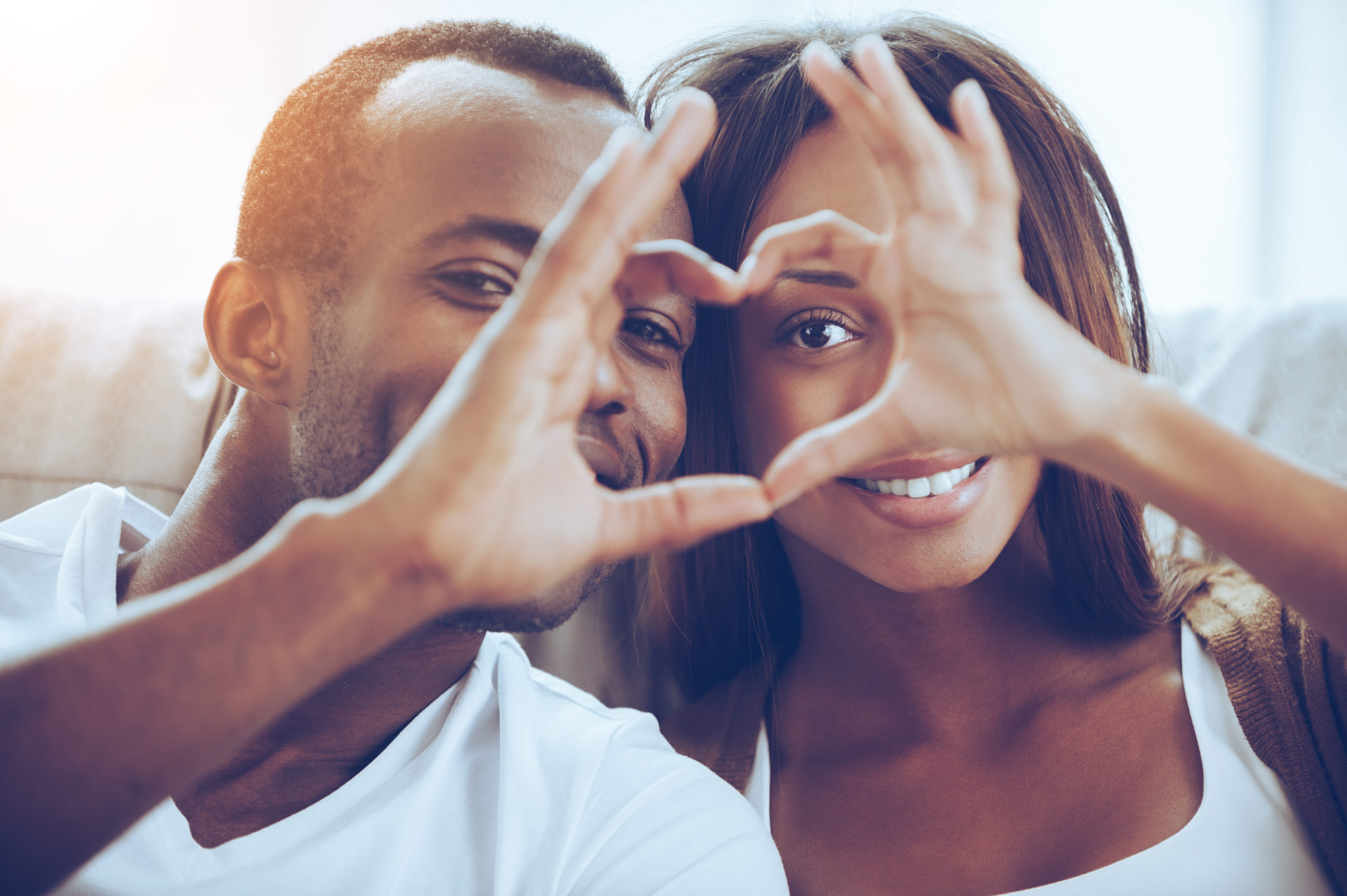 Happy black couples, men and women fucking together