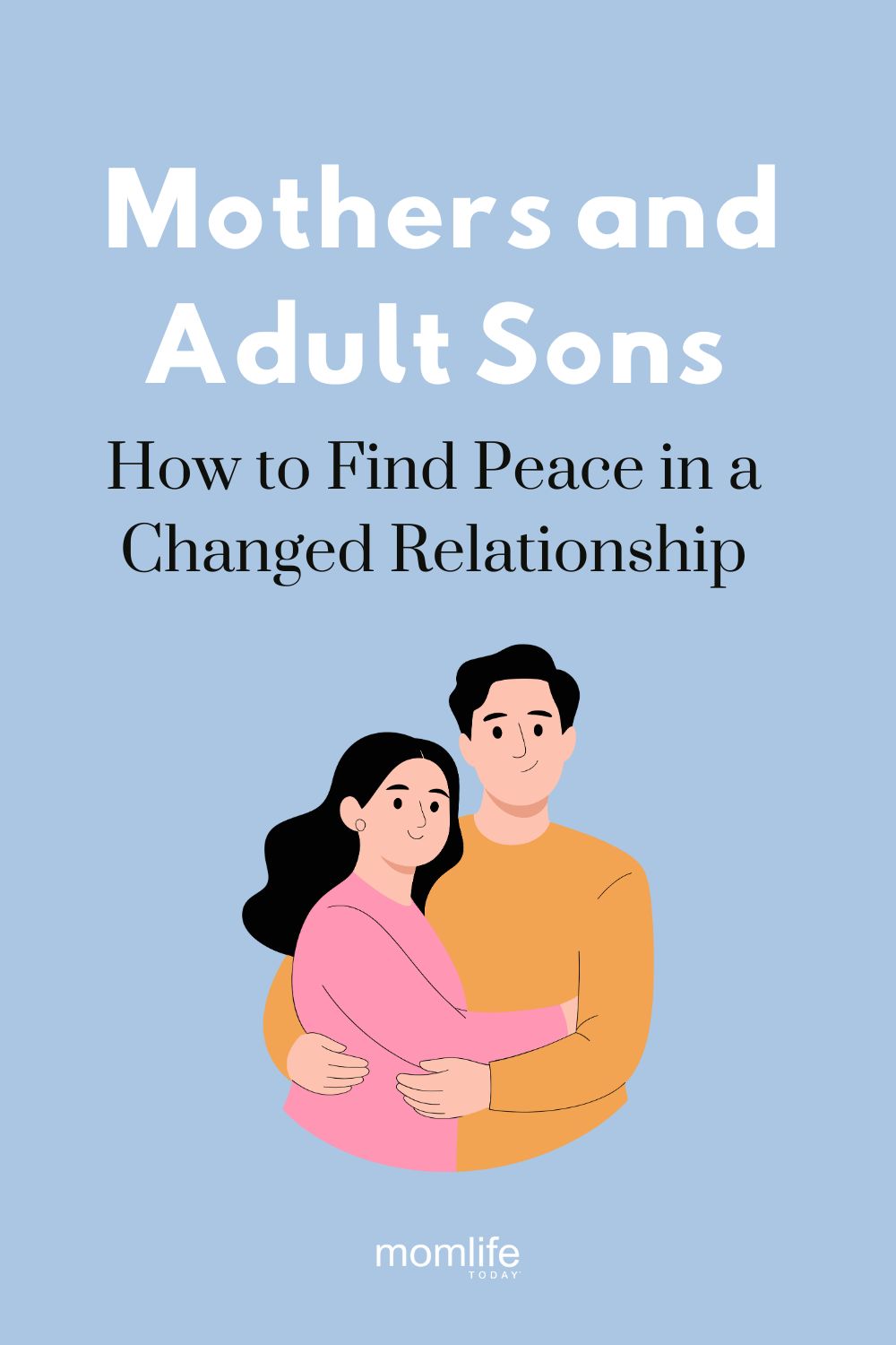 Mothers and adult sons - mom embracing son