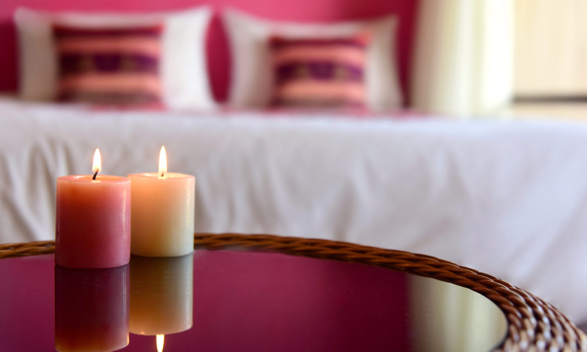 Candles in bedroom that signify the importance of sex in marriage