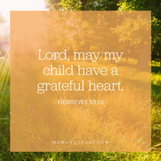 Lord, may my child have a grateful heart.
