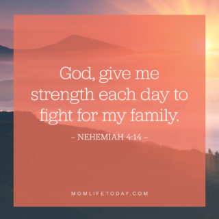 God, give me strength each day to fight for my family.
