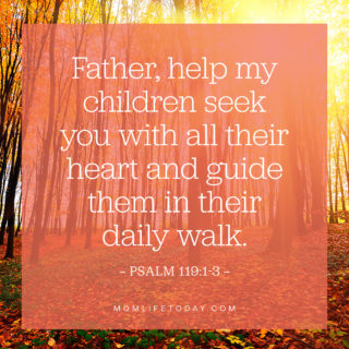 Father, help my children seek you with all their heart and guide them in their daily walk.
