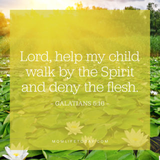 Lord, help my child walk by the Spirit and deny the flesh.
