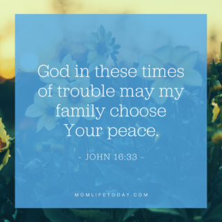 God in these times of trouble may my family have Your peace.
