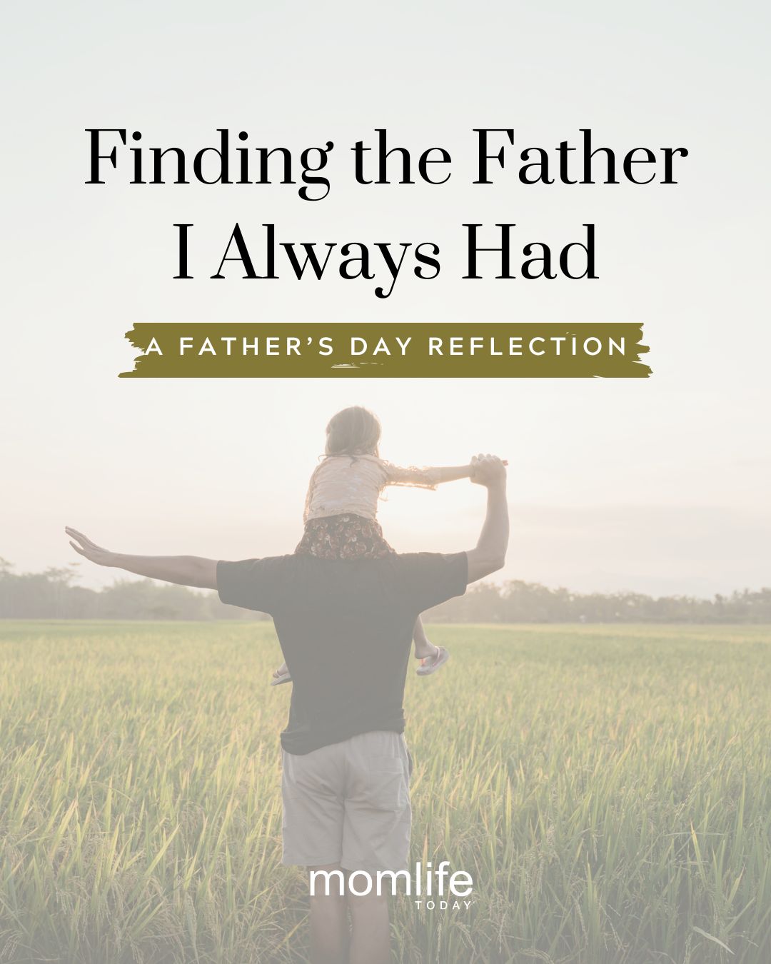 Girl sitting on her father's shoulders on father's day