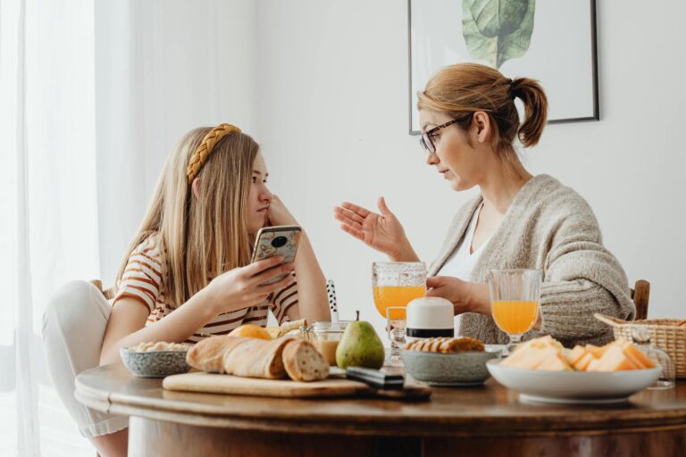 Teens do dumb stuff- mom and daughter fighting at breakfast table