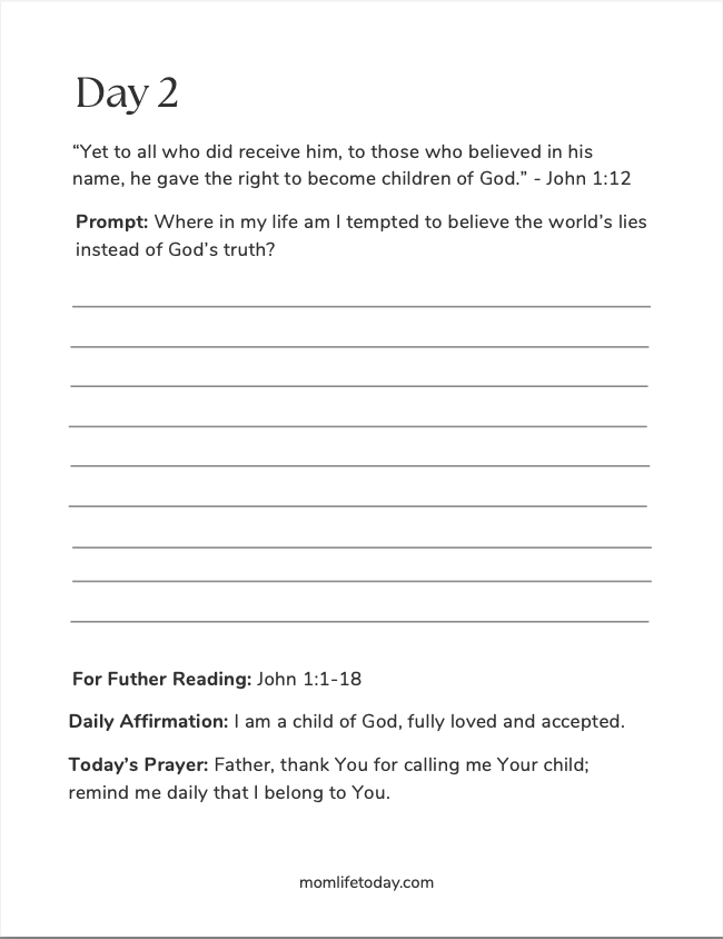 Who I Am in Christ Printable PDF