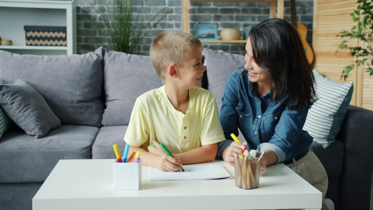 How to Raise good conversationalists - Mom and son talking at table