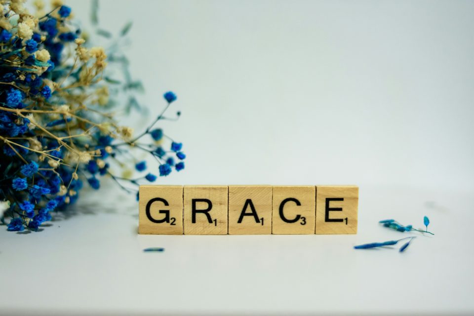 Grace written in scrabble letters - combat mom guilt