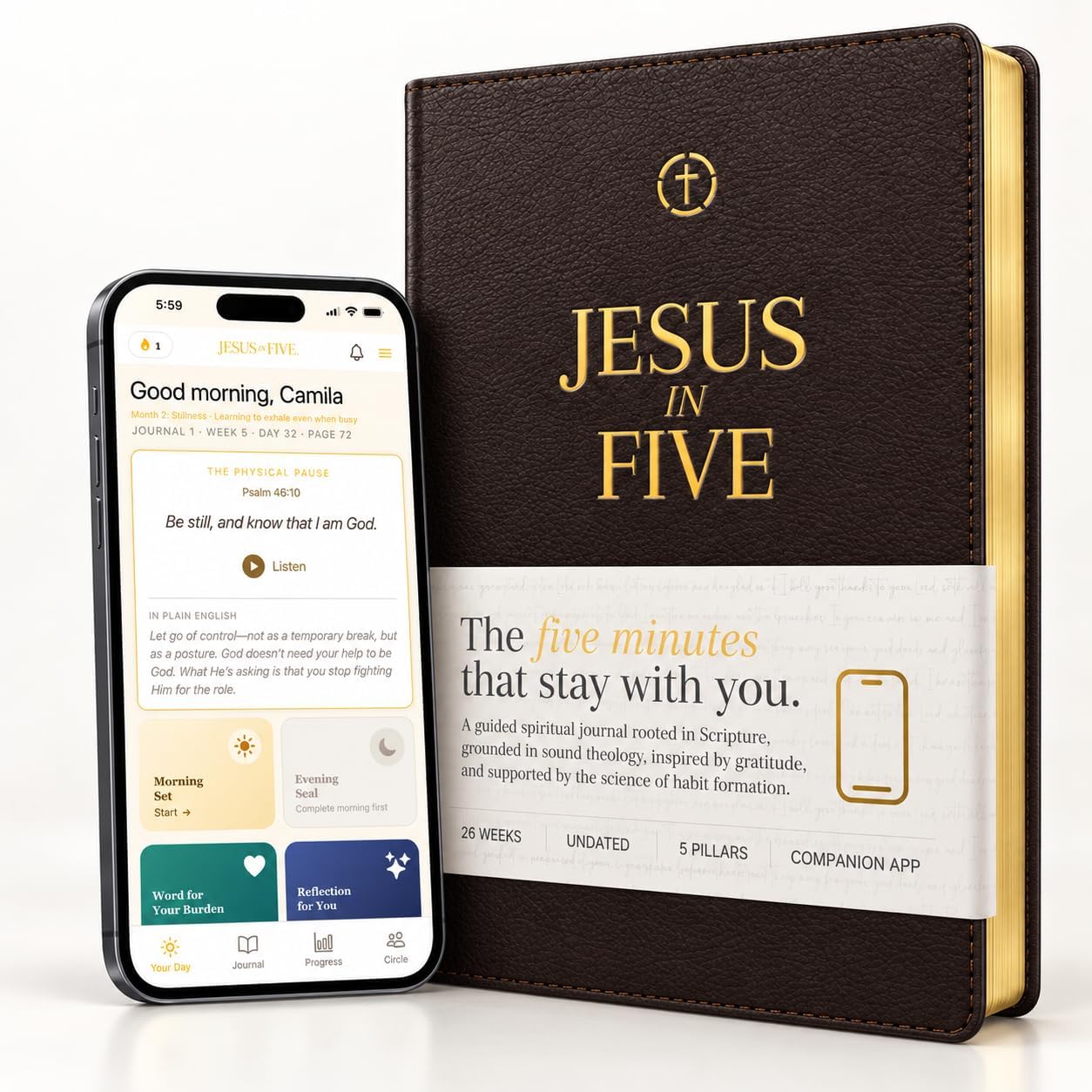 Christian gift guide - 5-minute bible study journal and app